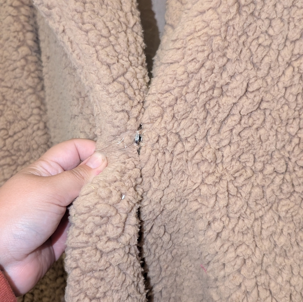 Love Tree Teddy Carmel Mid Length Coat Size medium - Picture 2 of 5